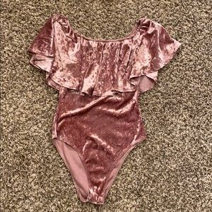 Pink off the shoulder romper